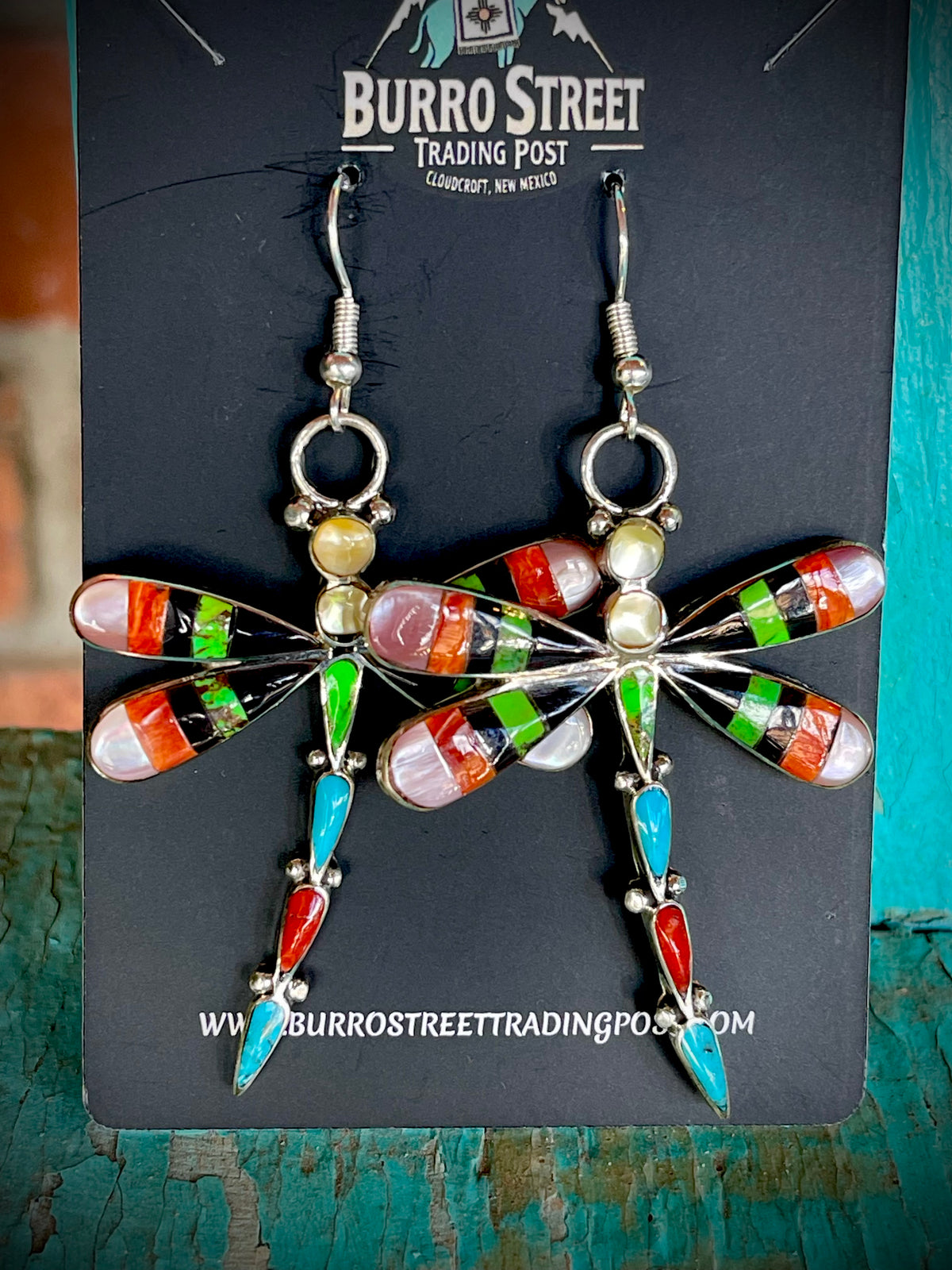 🔥 CRAIG’S SMOKIN’ HOT STEAL 🔥 Sterling Silver Zuni Handmade Multi-Stone Dragonfly Inlay Earrings🔥