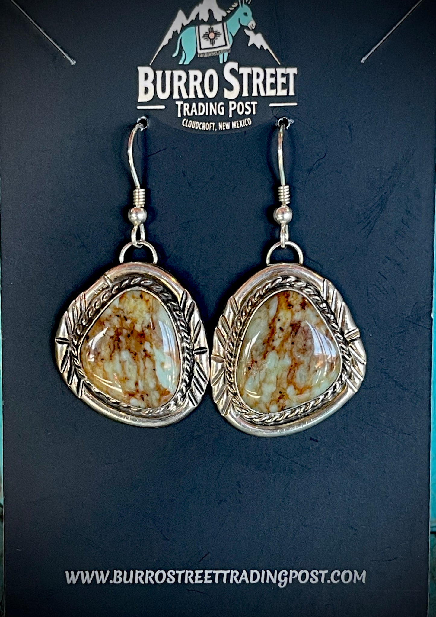 🔥CRAIGS SMOKIN’ HOT STEAL🔥 Sterling Silver Navajo Handmade Dry Creek Turquoise Earrings🔥