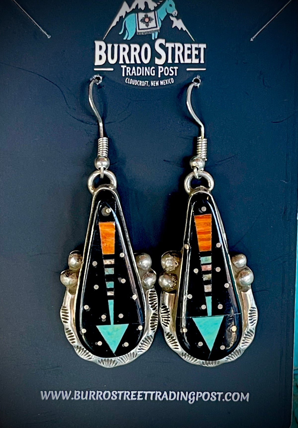 🔥CRAIG’S SMOKIN’ HOT STEAL🔥 Sterling Silver Navajo Handmade Ray Jack Multi-Stone Night Sky Earrings🔥