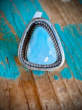 🔥CRAIG’S SMOKIN’ HOT STEAL🔥Sterling Silver Navajo Handmade Larimar Pendant Ring - Sz. 6-1/2🔥