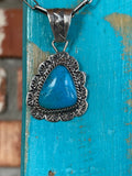 🔥CRAIG’S SMOKIN’ HOT STEAL🔥Sterling Silver Navajo Handmade Kingman Turquoise Pendant - (Pendant only)