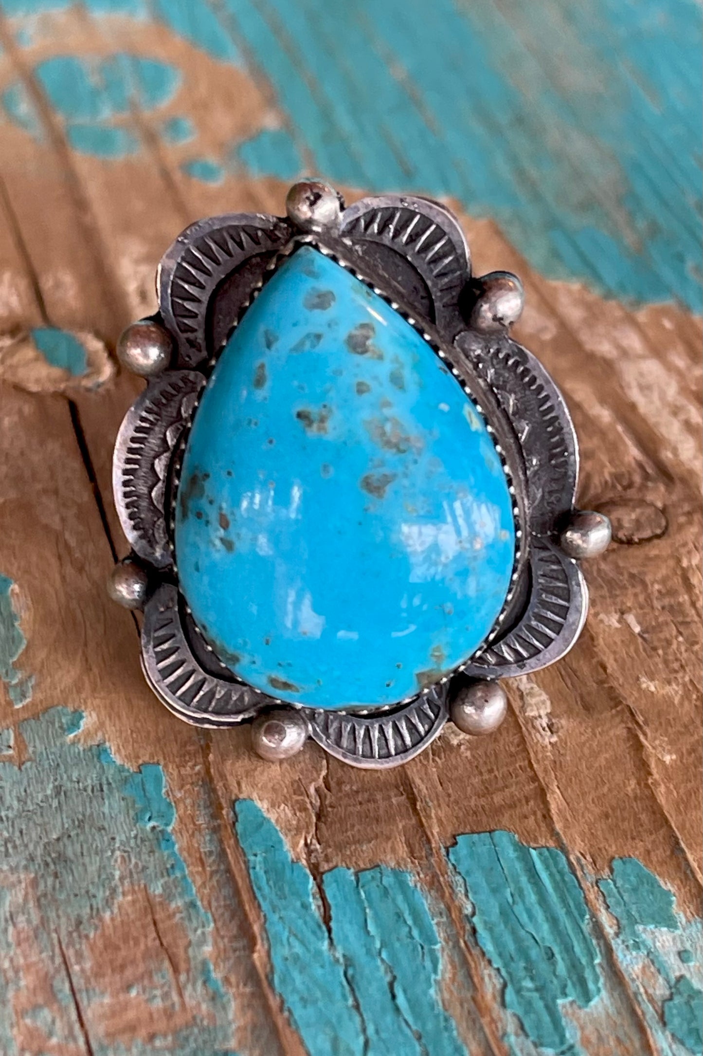 🔥CRAIG’S SMOKIN’ HOT STEAL🔥Sterling Silver Navajo Handmade Kingman Turquoise Adjustable Ring🔥