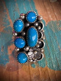 🔥CRAIG’S SMOKIN’ HOT STEAL🔥Sterling Silver Navajo Handmade Kingman Turquoise Ring - Size 9🔥