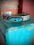🔥CRAIGS SMOKIN’ HOT STEAL🔥 Sterling Silver Navajo Handmade Blue Ridge Turquoise Cuff🔥