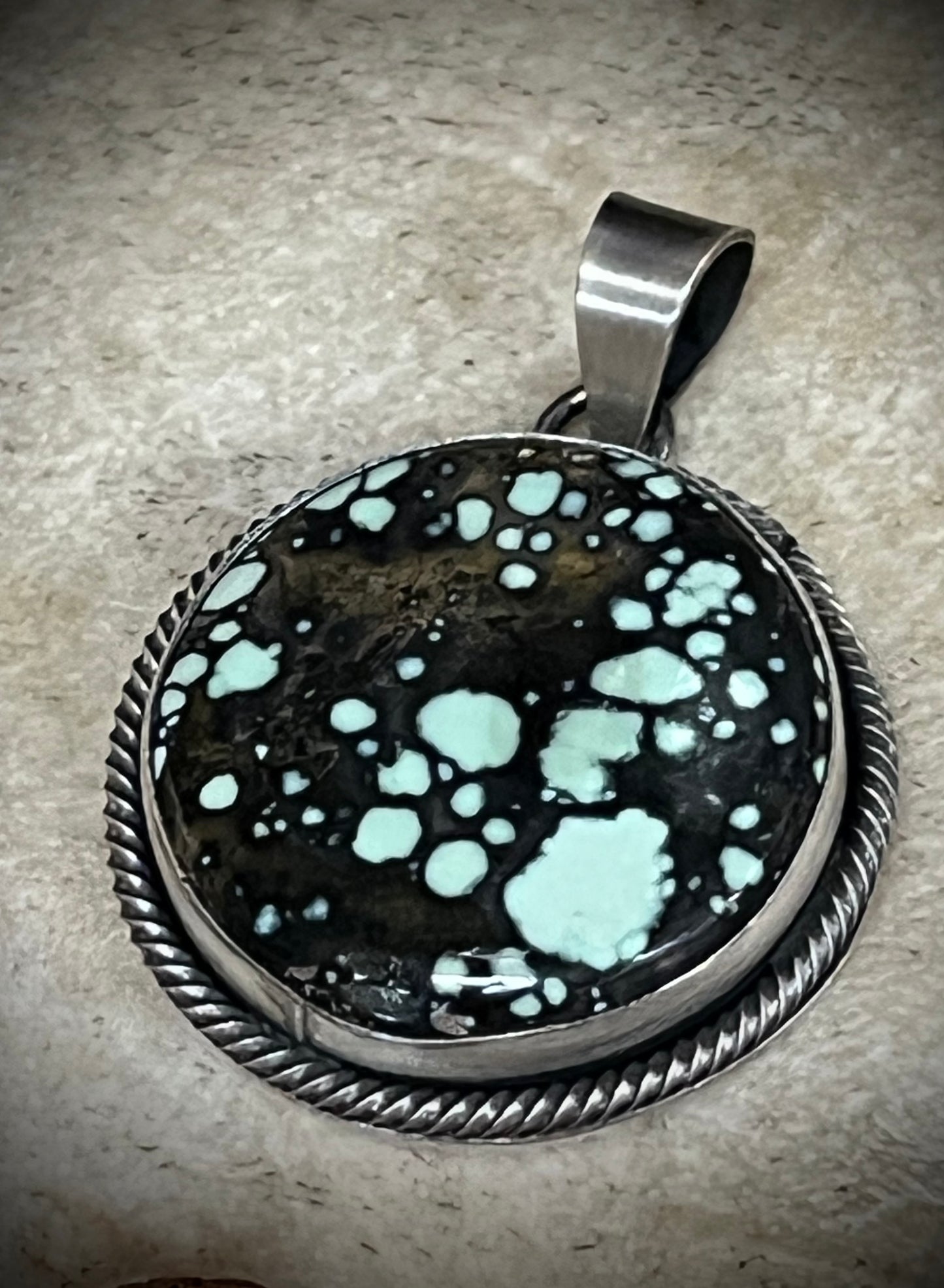 🔥CRAIG’S SMOKIN’ HOT STEAL🔥Sterling Silver Navajo Handmade New Lander Turquoise Pendant - (Pendant only)