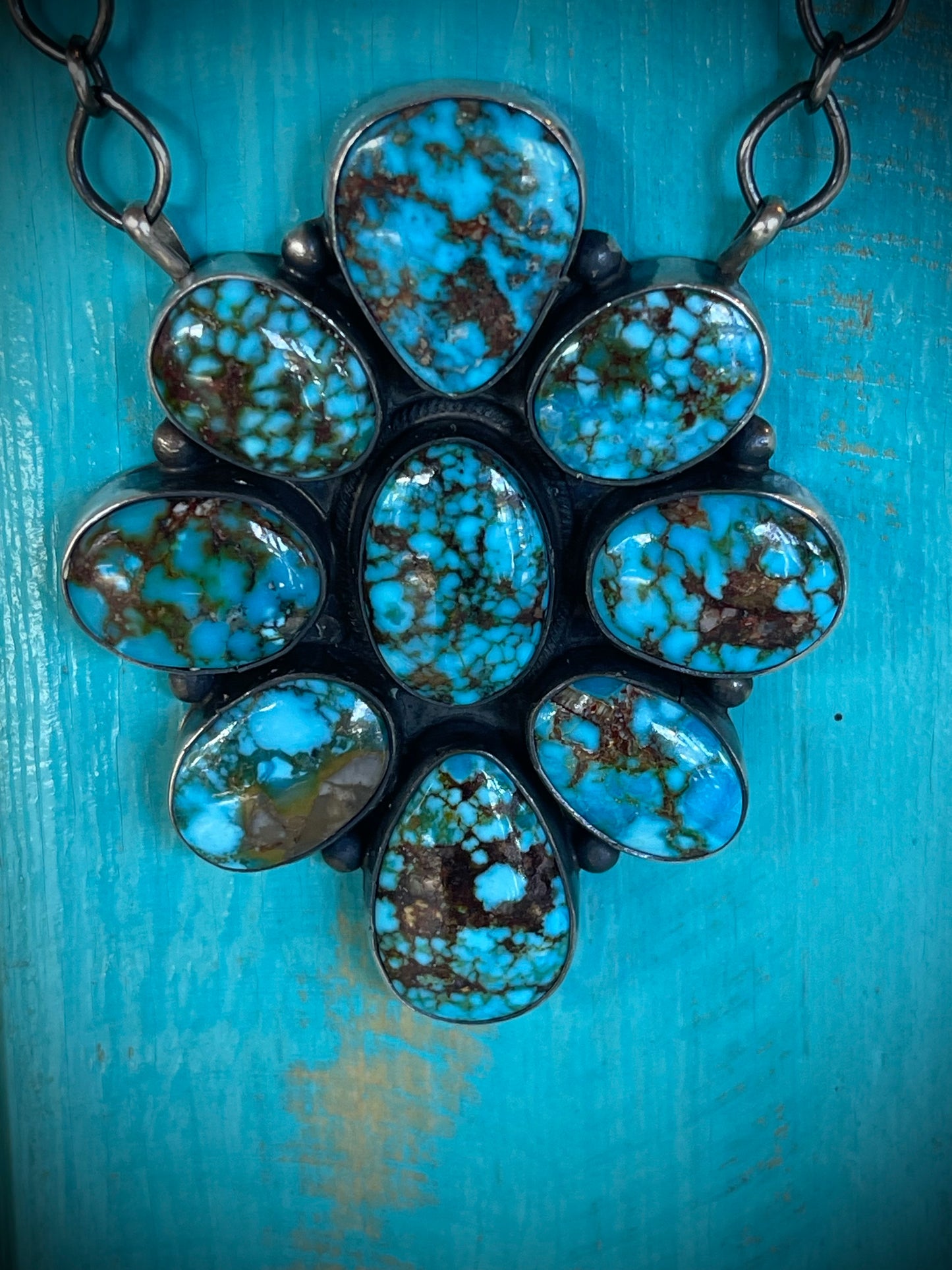 🔥CRAIG’S SMOKIN’ HOT STEAL🔥Sterling Silver Navajo Handmade Kingman Turquoise 19” Necklace🔥