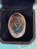 🔥SOLD in 12 minutes!🔥CRAIGS SMOKIN’ HOT STEAL🔥Sterling Silver Navajo Handmade Bluemoon Turquoise Adjustable Ring🔥