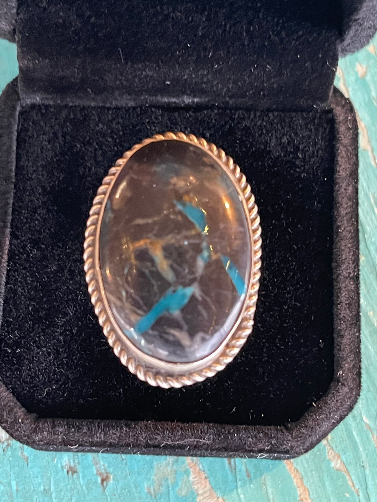 🔥SOLD in 12 minutes!🔥CRAIGS SMOKIN’ HOT STEAL🔥Sterling Silver Navajo Handmade Bluemoon Turquoise Adjustable Ring🔥