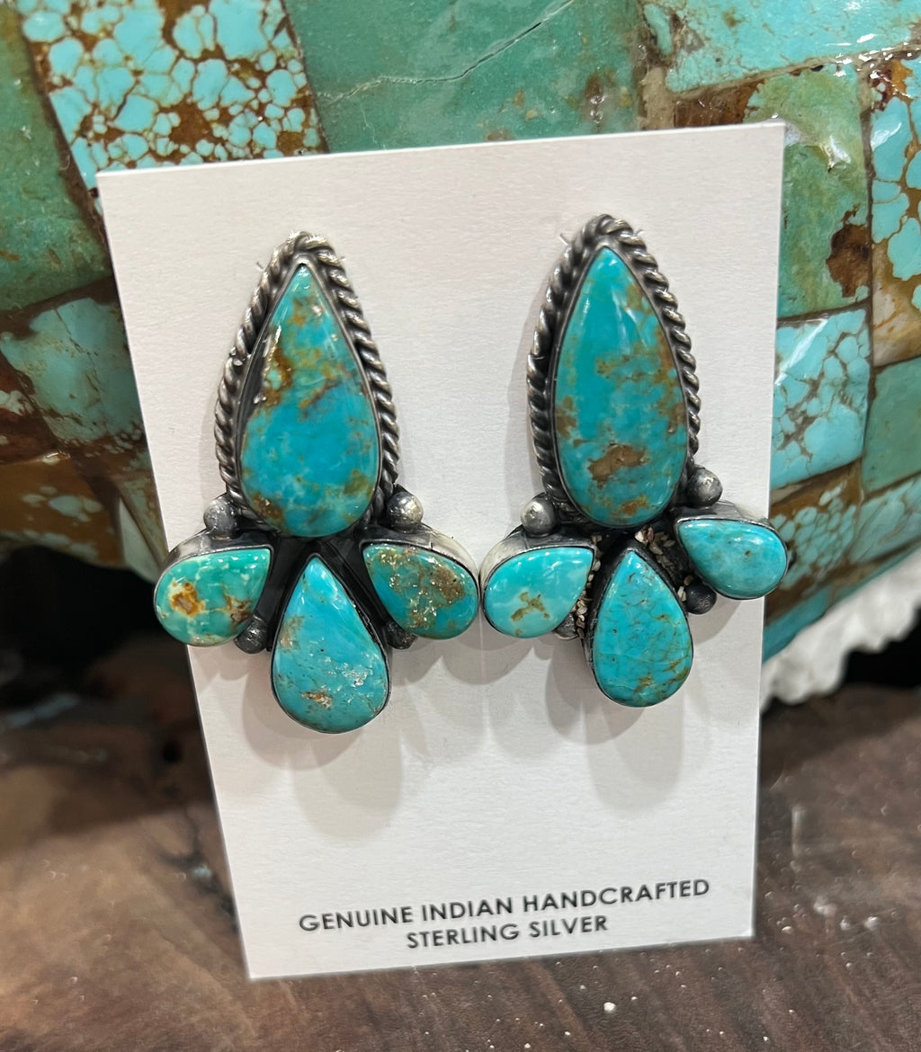 💚🩵MARKET SPECIAL🩵💚!!  Royston Turquoise WOWZA Cluster Necklace/Earrings!!$5,000 ↔️ ($7,000 off the retail price $12,000)😳🤩🤯