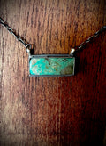 🔥CRAIG’S SMOKIN’ HOT STEAL🔥Sterling Silver Navajo Handmade Green Kingman Turquoise 20” Bar Necklace🔥