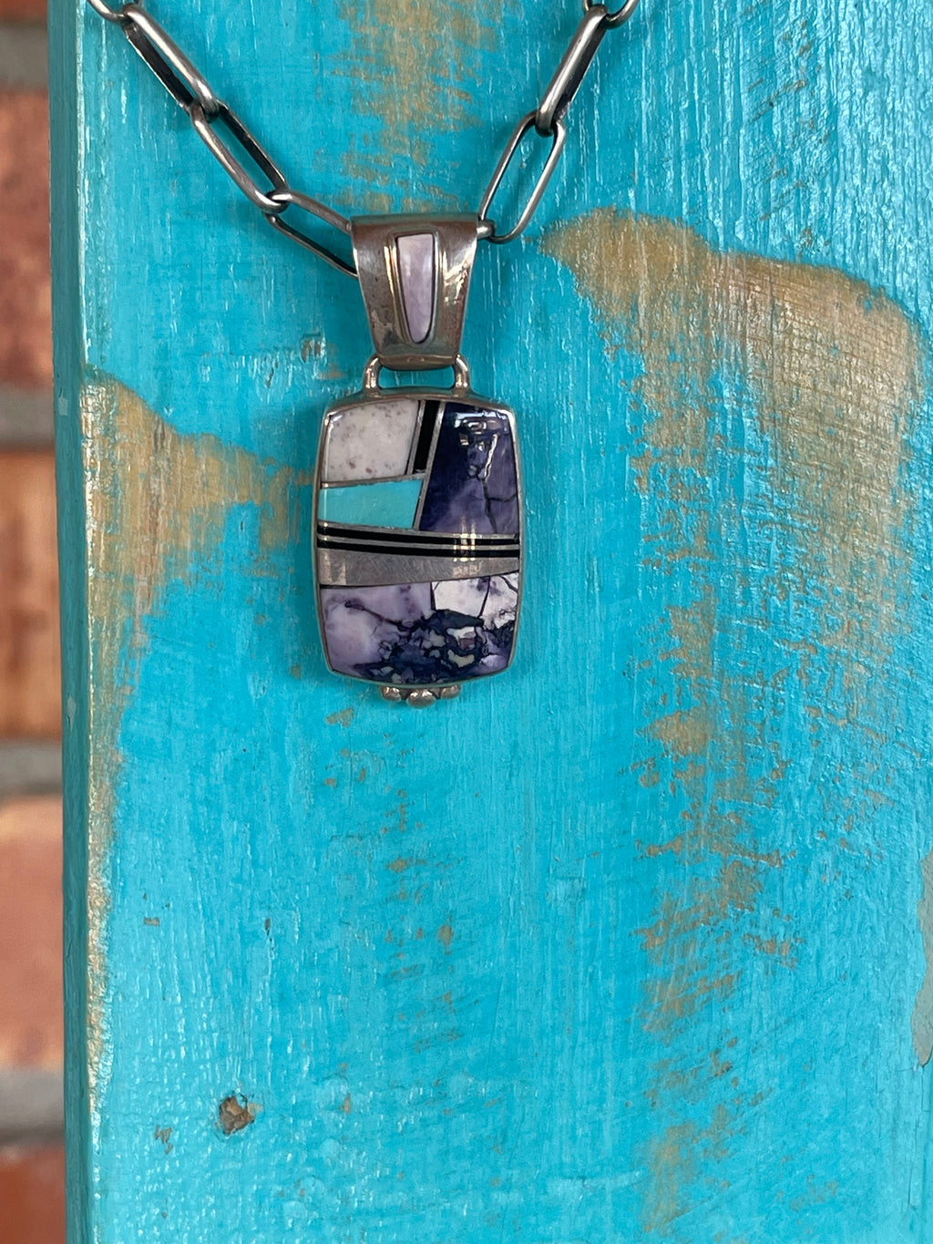 🔥CRAIG’S SMOKIN’ HOT STEAL🔥Sterling Silver Navajo Handmade Inlay Pendant (Pendant only)🔥