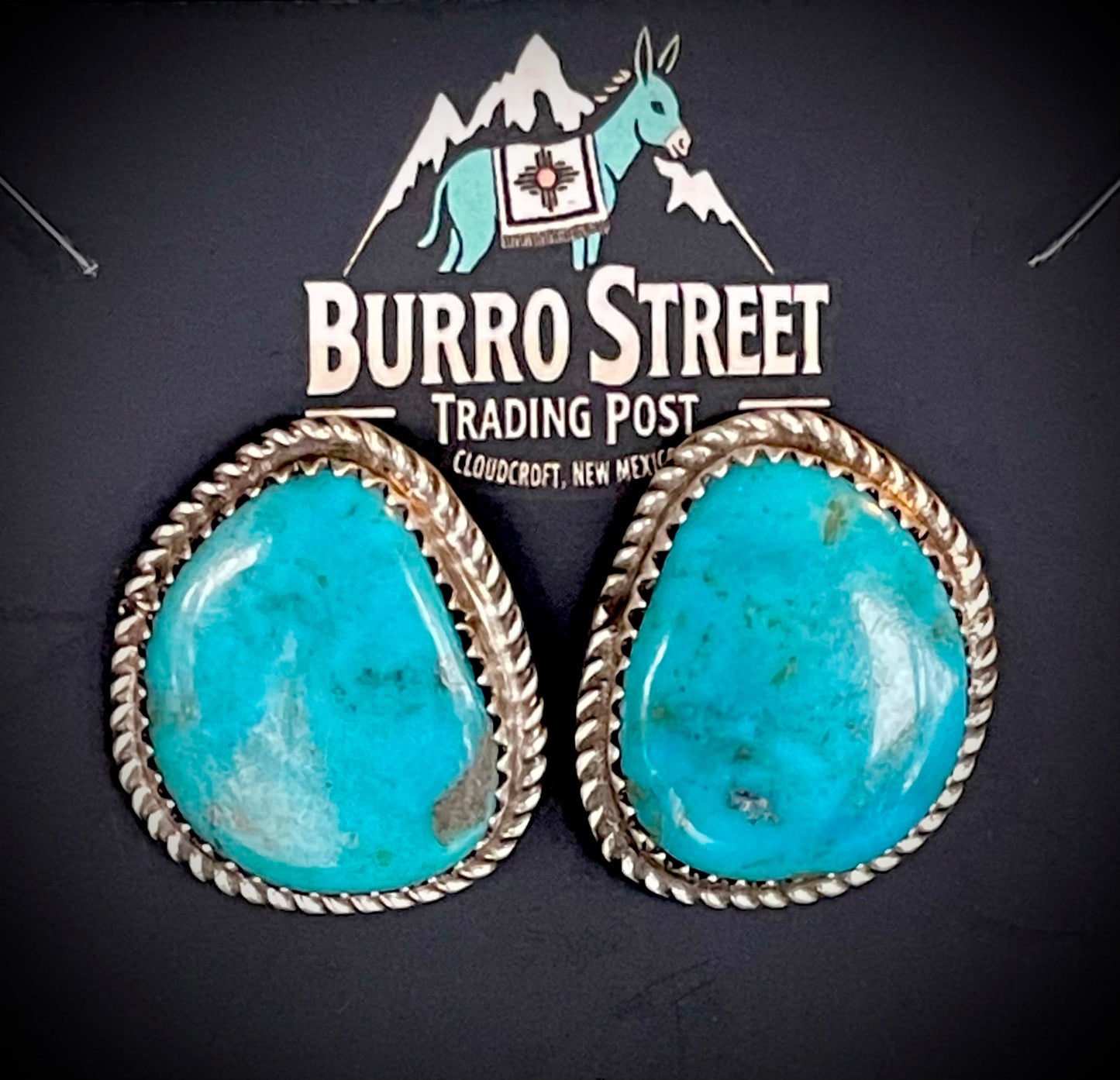 🔥CRAIGS SMOKIN’ HOT STEAL🔥 Sterling Silver Navajo Handmade Kingman Turquoise Stud Earrings🔥