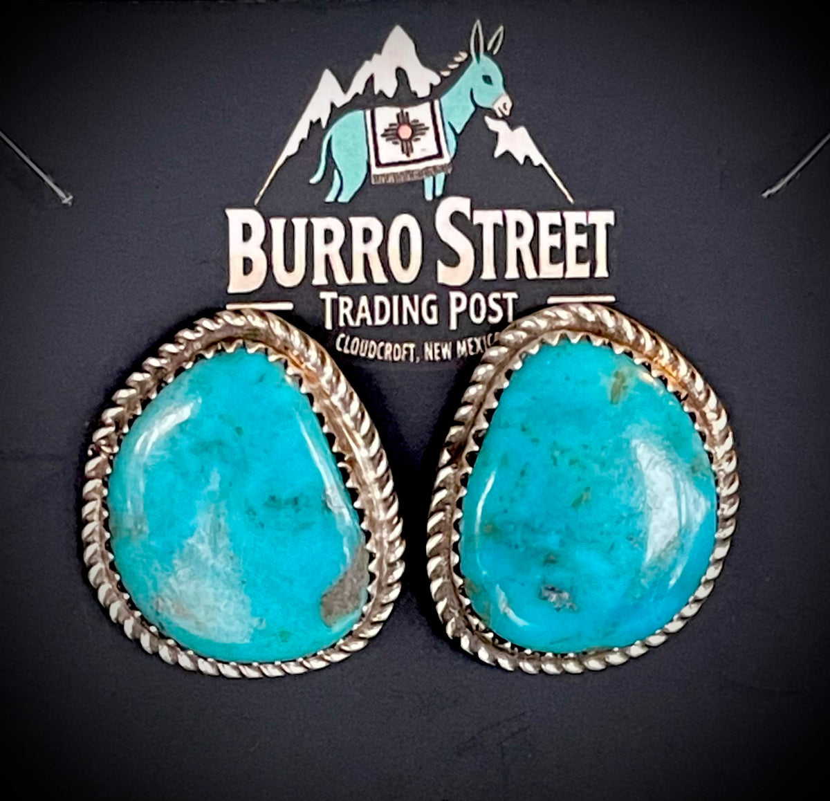 🔥CRAIGS SMOKIN’ HOT STEAL🔥 Sterling Silver Navajo Handmade Kingman Turquoise Stud Earrings🔥
