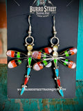 🔥 CRAIG’S SMOKIN’ HOT STEAL 🔥 Sterling Silver Zuni Handmade Multi-Stone Dragonfly Inlay Earrings🔥