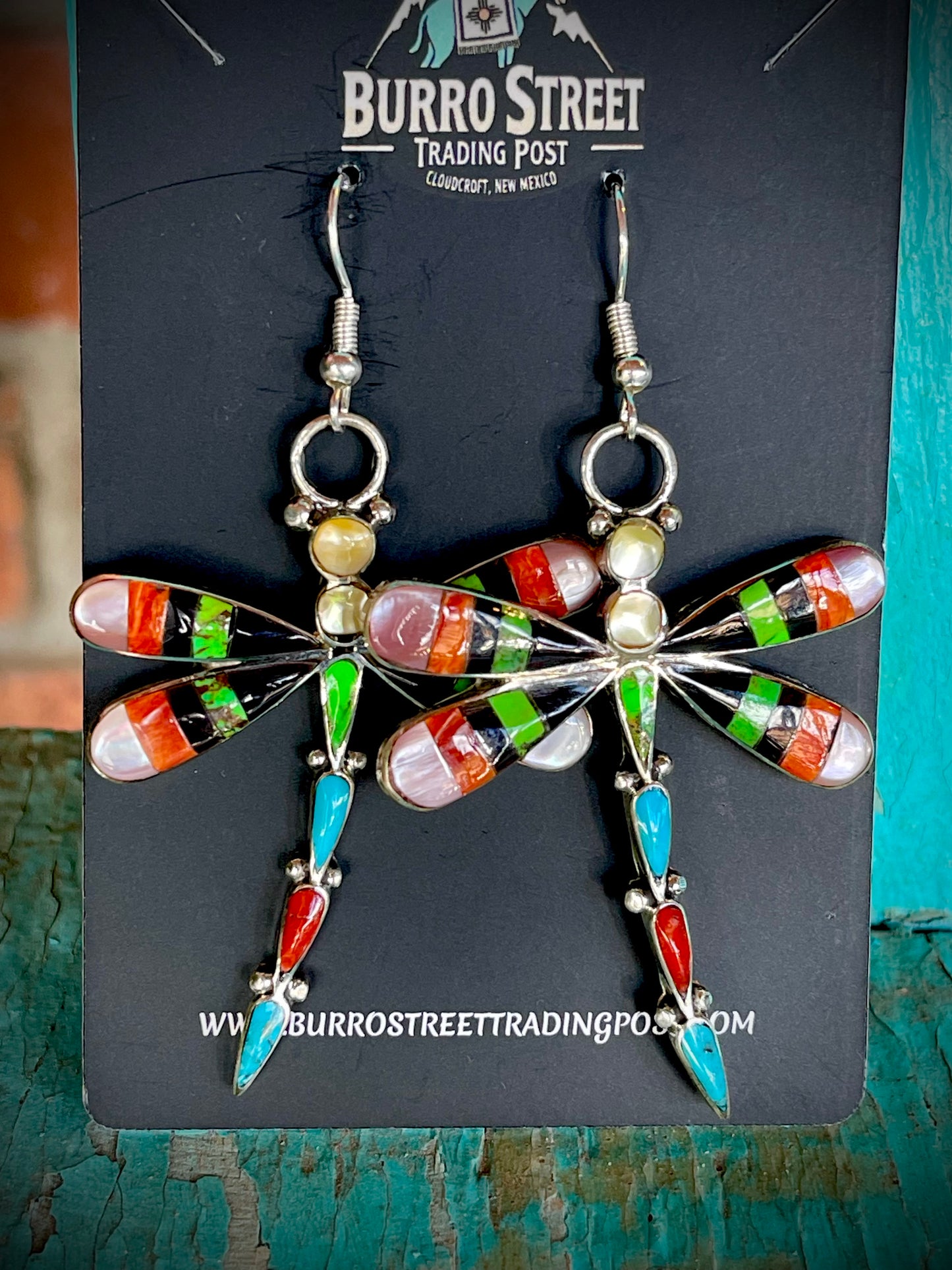 🔥 CRAIG’S SMOKIN’ HOT STEAL 🔥 Sterling Silver Zuni Handmade Multi-Stone Dragonfly Inlay Earrings🔥