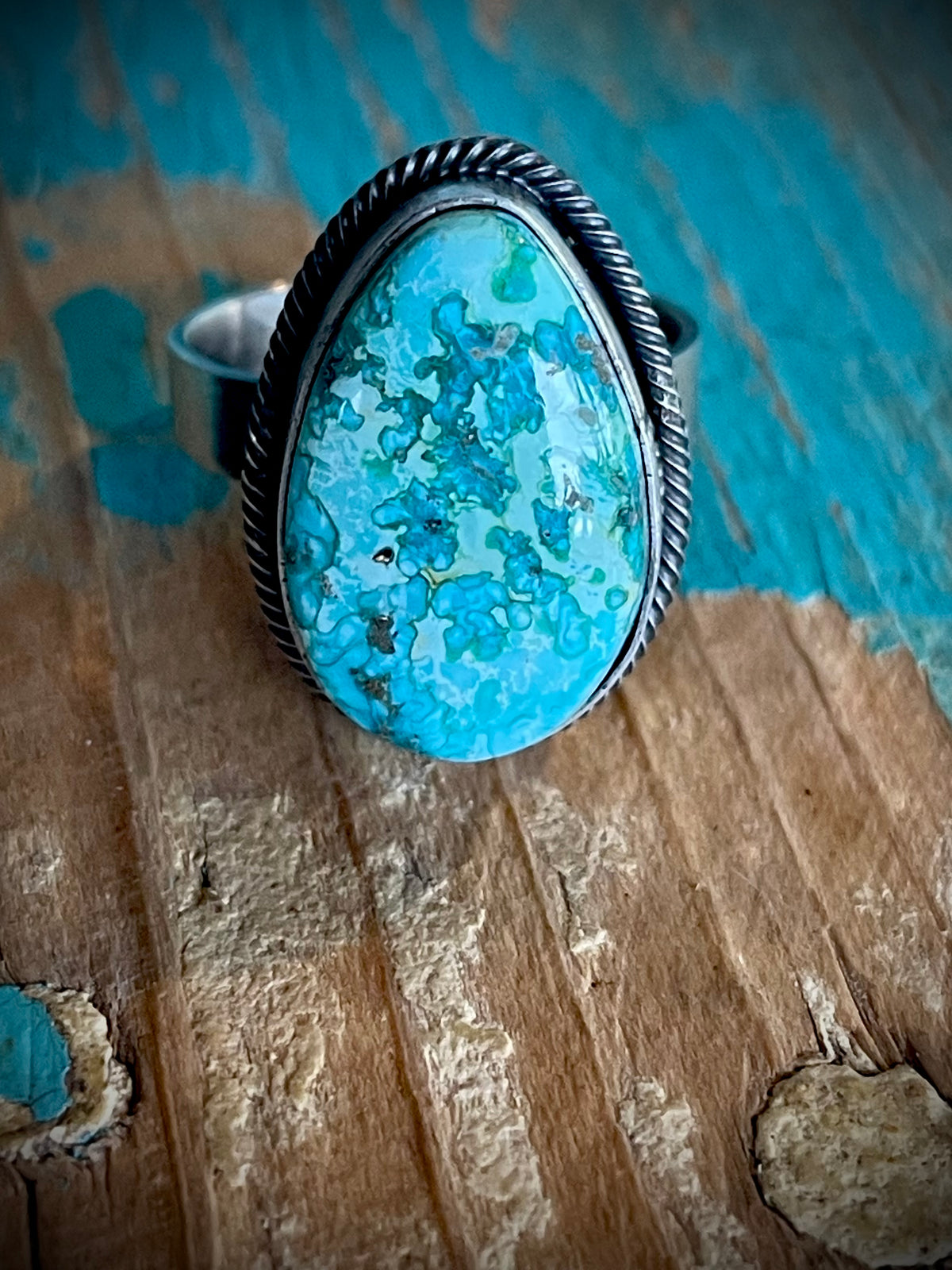 🔥CRAIG’S SMOKIN’ HOT STEAL🔥Sterling Silver Navajo Handmade Kingman Turquoise Adjustable Ring🔥