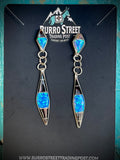 🔥CRAIGS SMOKIN’ HOT STEAL🔥 Sterling Silver Zuni Handmade Blue Opal Inlay Post Dangle Earrings🔥