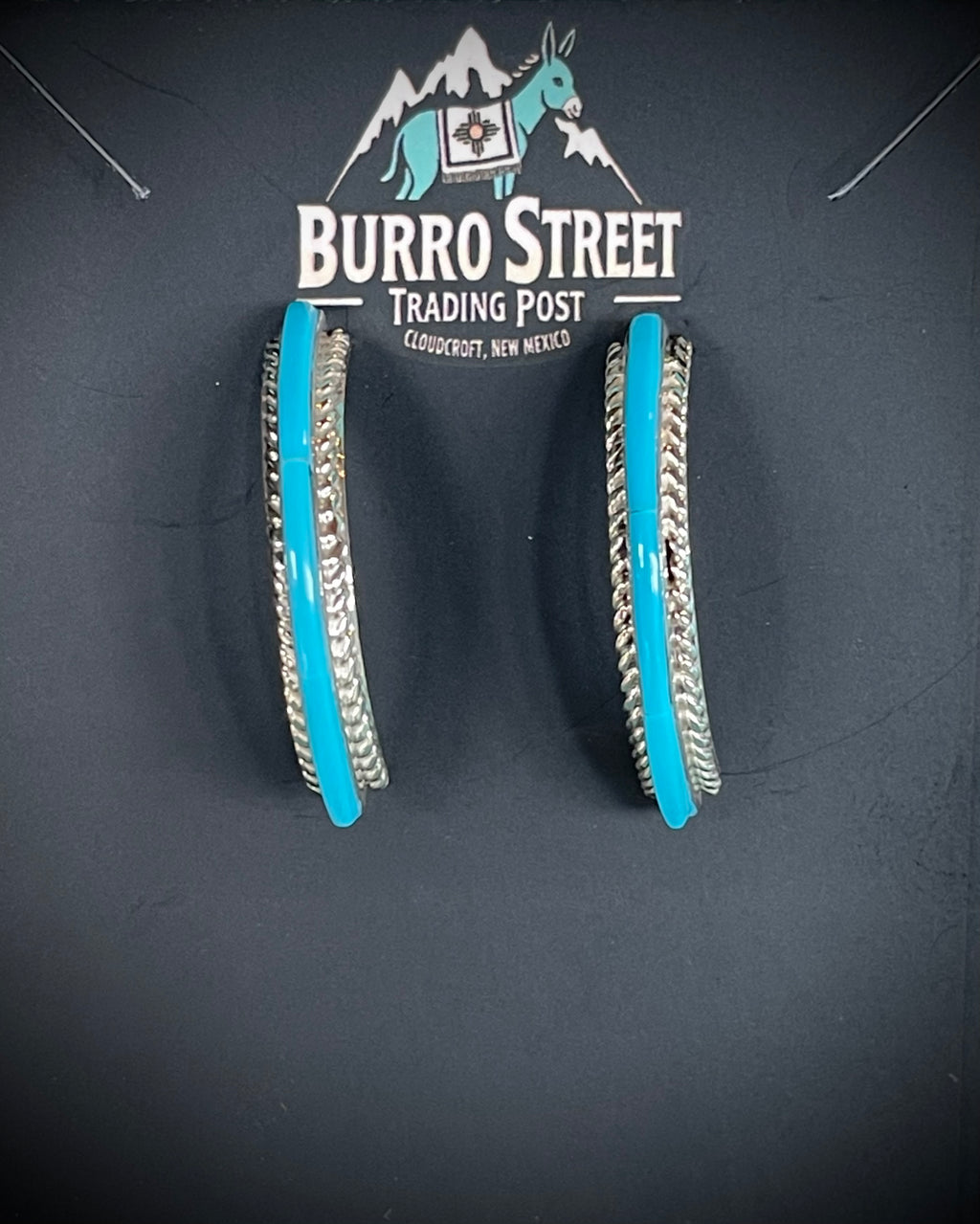 🔥CRAIG’S SMOKIN’ HOT STEAL🔥 Sterling Silver Handmade Kingman Turquoise Hoop Earrings🔥