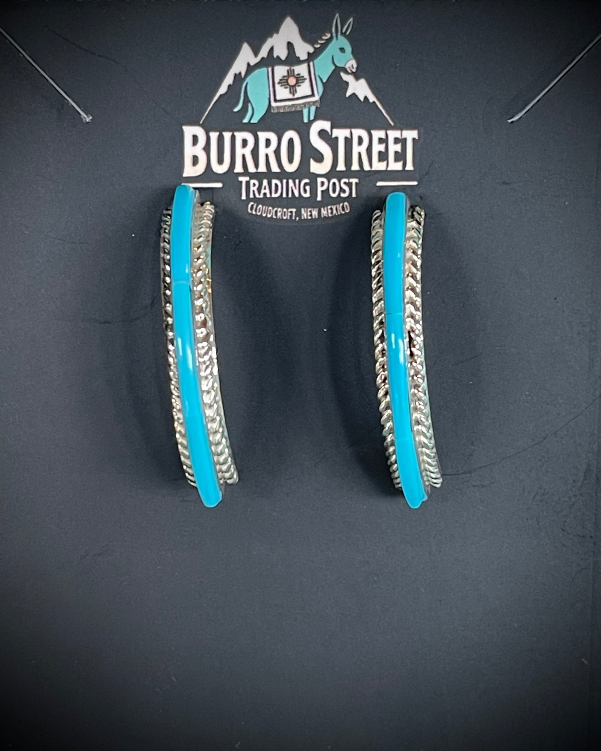 🔥CRAIG’S SMOKIN’ HOT STEAL🔥 Sterling Silver Handmade Kingman Turquoise Hoop Earrings🔥