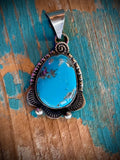 🔥CRAIG’S SMOKIN’ HOT STEAL🔥Sterling Silver Navajo Handmade Kingman Turquoise Pendant - (Pendant only)🔥