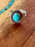 🔥CRAIG’S SMOKIN’ HOT STEAL🔥Sterling Silver Navajo Handmade Kingman Turquoise Ring - Size 7