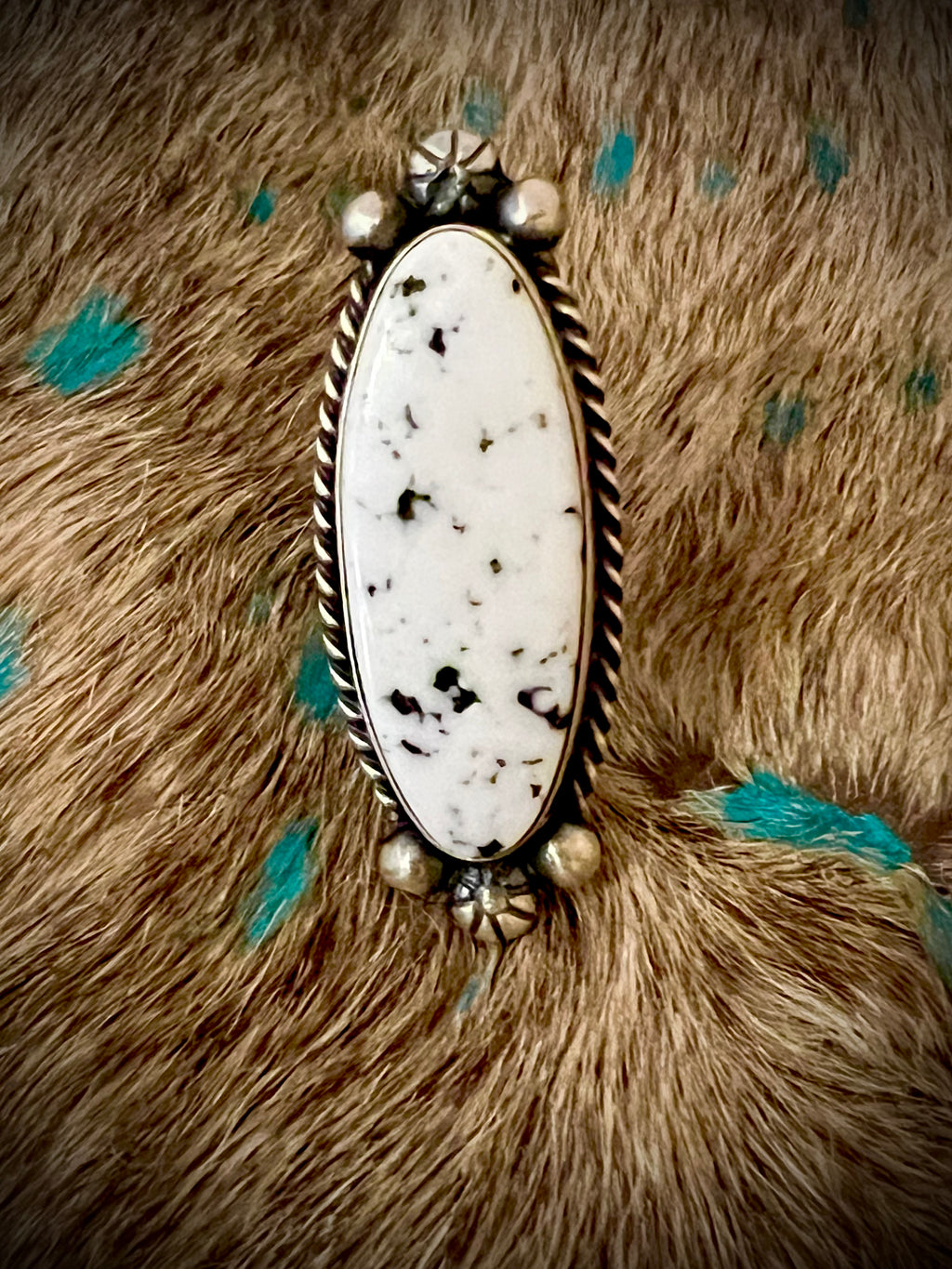 🔥CRAIG’S SMOKIN’ HOT STEAL🔥Sterling Silver Navajo Handmade White Buffalo Adjustable Ring🔥