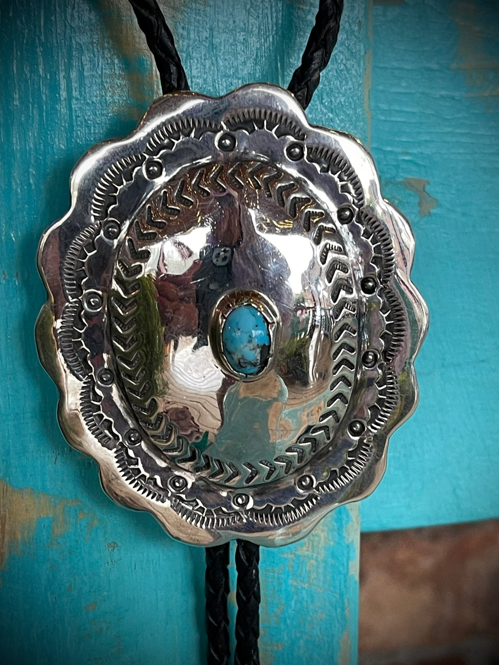 🔥CRAIGS SMOKIN’ HOT STEAL🔥Sterling Silver Vintage Navajo Handmade Golden Hills Turquoise Bolo🔥