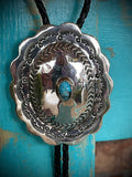 🔥CRAIGS SMOKIN’ HOT STEAL🔥Sterling Silver Vintage Navajo Handmade Golden Hills Turquoise Bolo🔥