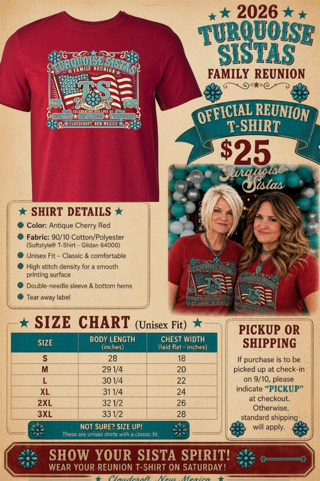 2026 Turquoise Sistas Family Reunion - TSHIRT