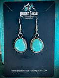 🔥CRAIGS SMOKIN’ HOT STEAL🔥 Sterling Silver Navajo Handmade Kingman Turquoise French Hook Earrings🔥