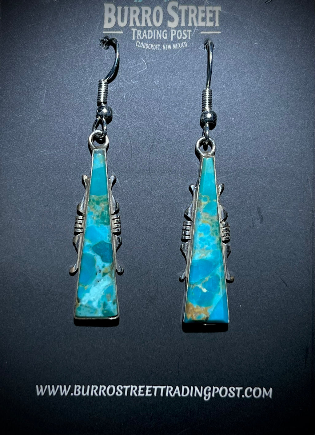 🔥CRAIG’S SMOKIN’ HOT STEAL🔥Sterling Silver Native American Handmade Royston Turquoise French Hook Earrings🔥