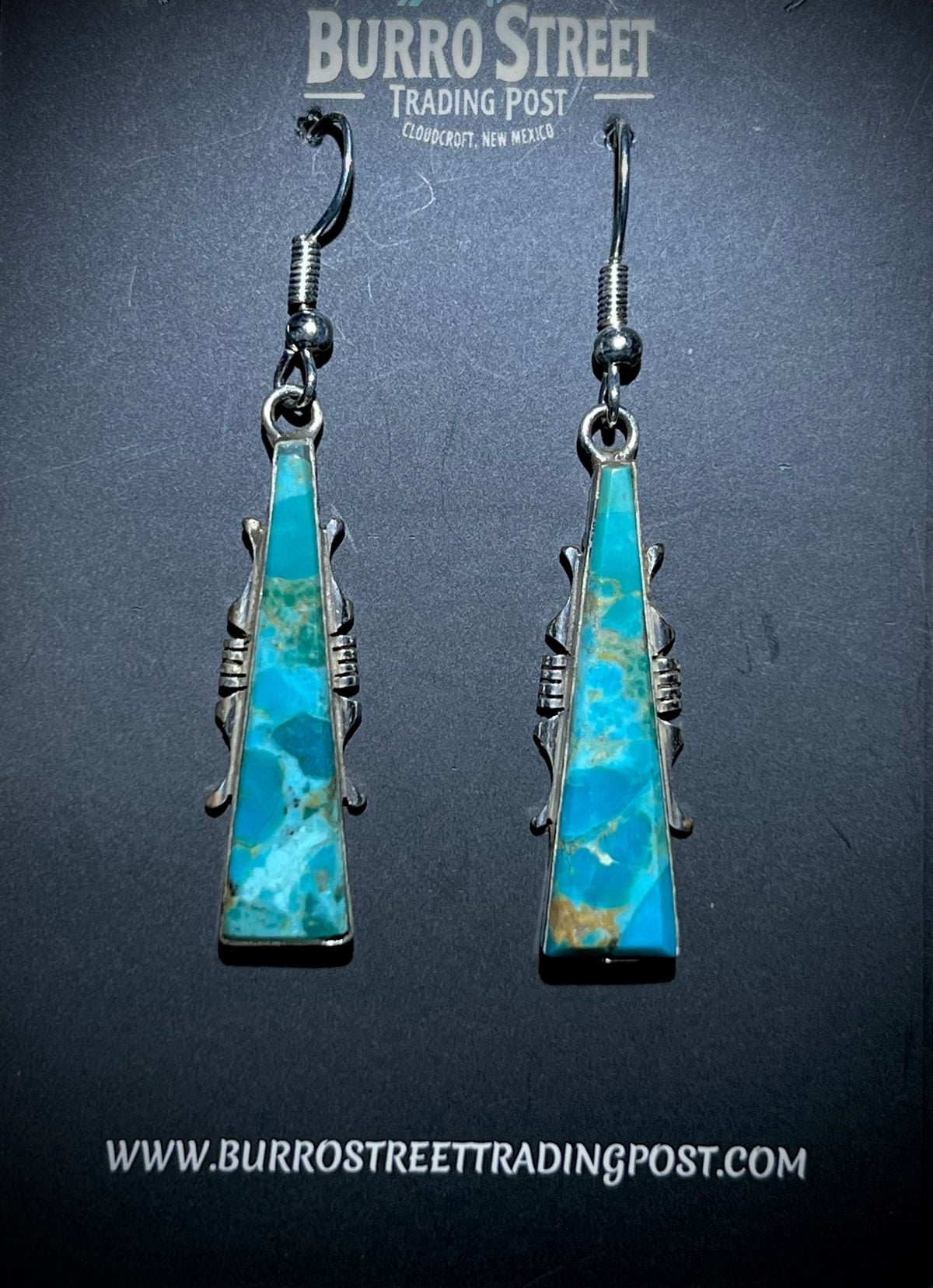🔥CRAIG’S SMOKIN’ HOT STEAL🔥Sterling Silver Native American Handmade Royston Turquoise French Hook Earrings🔥