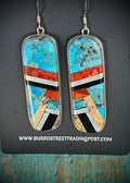 🔥CRAIG’S SMOKIN’ HOT STEAL🔥 Sterling Silver Santo Domingo Pueblo Handmade Multi-Stone Inlay Earrings🔥