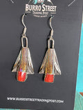 🔥CRAIGS SMOKIN’ HOT STEAL🔥 Sterling Silver Navajo Handmade Red Coral Squash Earrings🔥