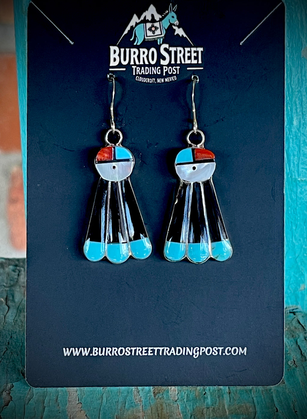🔥CRAIGS SMOKIN’ HOT STEAL🔥Sterling Silver Zuni Handmade Multi-Stone Sun Face Earrings🔥