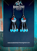 🔥CRAIGS SMOKIN’ HOT STEAL🔥Sterling Silver Zuni Handmade Multi-Stone Sun Face Earrings🔥