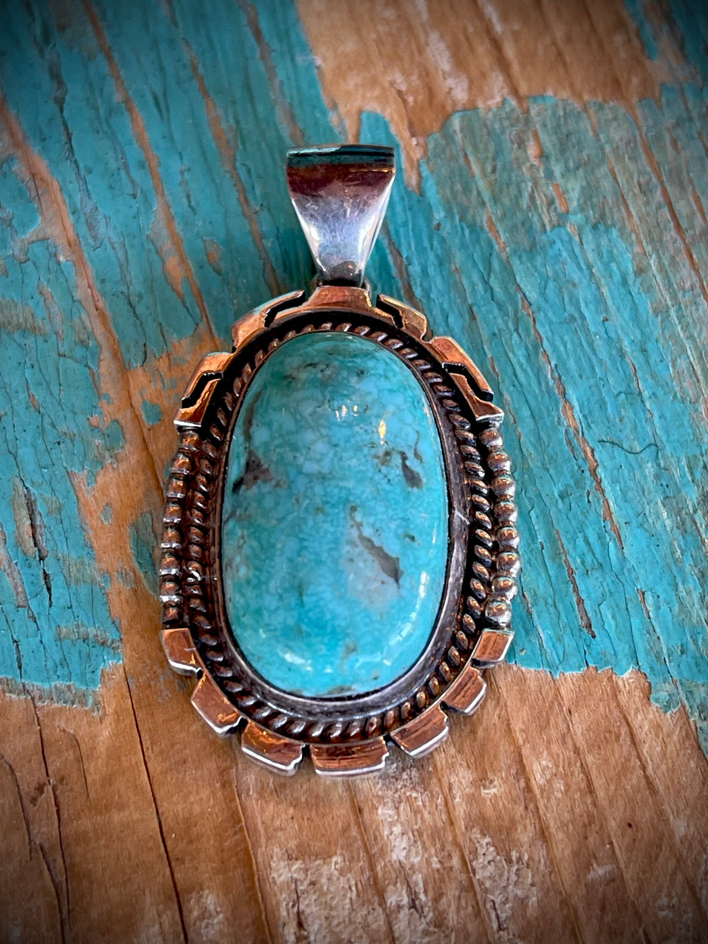 🔥CRAIG’S SMOKIN’ HOT STEAL🔥Sterling Silver Navajo Handmade Kingman Turquoise Pendant - (Pendant only)🔥