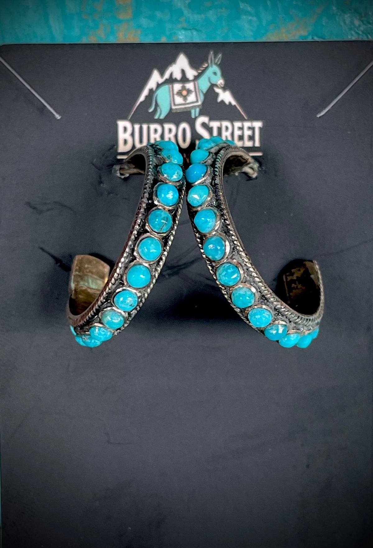 🔥CRAIG’S SMOKIN’ HOT STEAL🔥Sterling Silver Vintage Handmade Sleeping Beauty Turquoise Hoop Earrings🔥