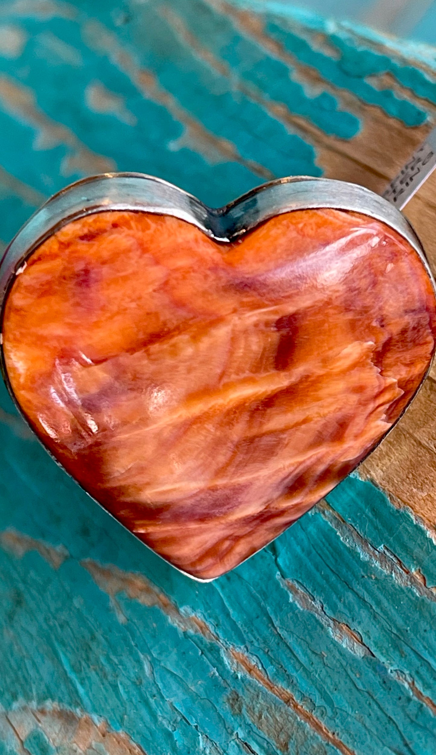 🔥CRAIGS SMOKIN’ HOT STEAL🔥Sterling Silver Navajo Handmade Orange Spiny Oyster Adjustable Ring🔥