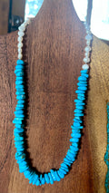 🔥CRAIG’S SMOKIN’ HOT STEAL🔥Sterling Silver Kewa (Santo Domingo) Pueblo Handmade Sleeping Beauty Turquoise with Fresh Water Pearl 21” Necklace🔥