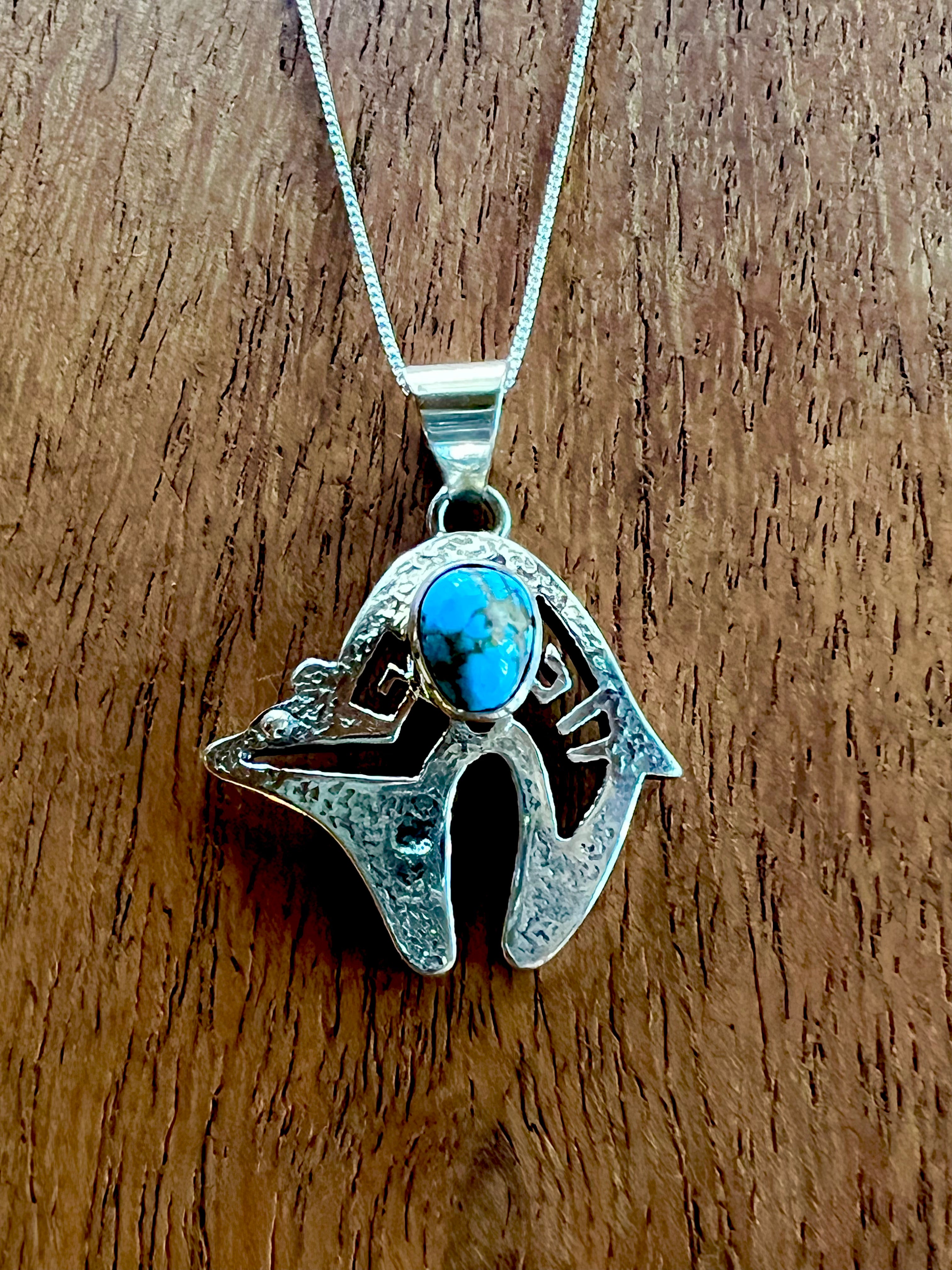 🔥CRAIG’S SMOKIN’ HOT STEAL🔥Sterling Silver Navajo Handmade Golden Hills Turquoise Bear Pendant w/ 18” Sterling Chain🔥