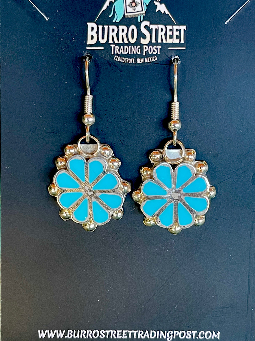 🔥CRAIG’S SMOKIN’ HOT STEAL🔥Sterling Silver Zuni  Handmade Sleeping Beauty Turquoise Earrings🔥