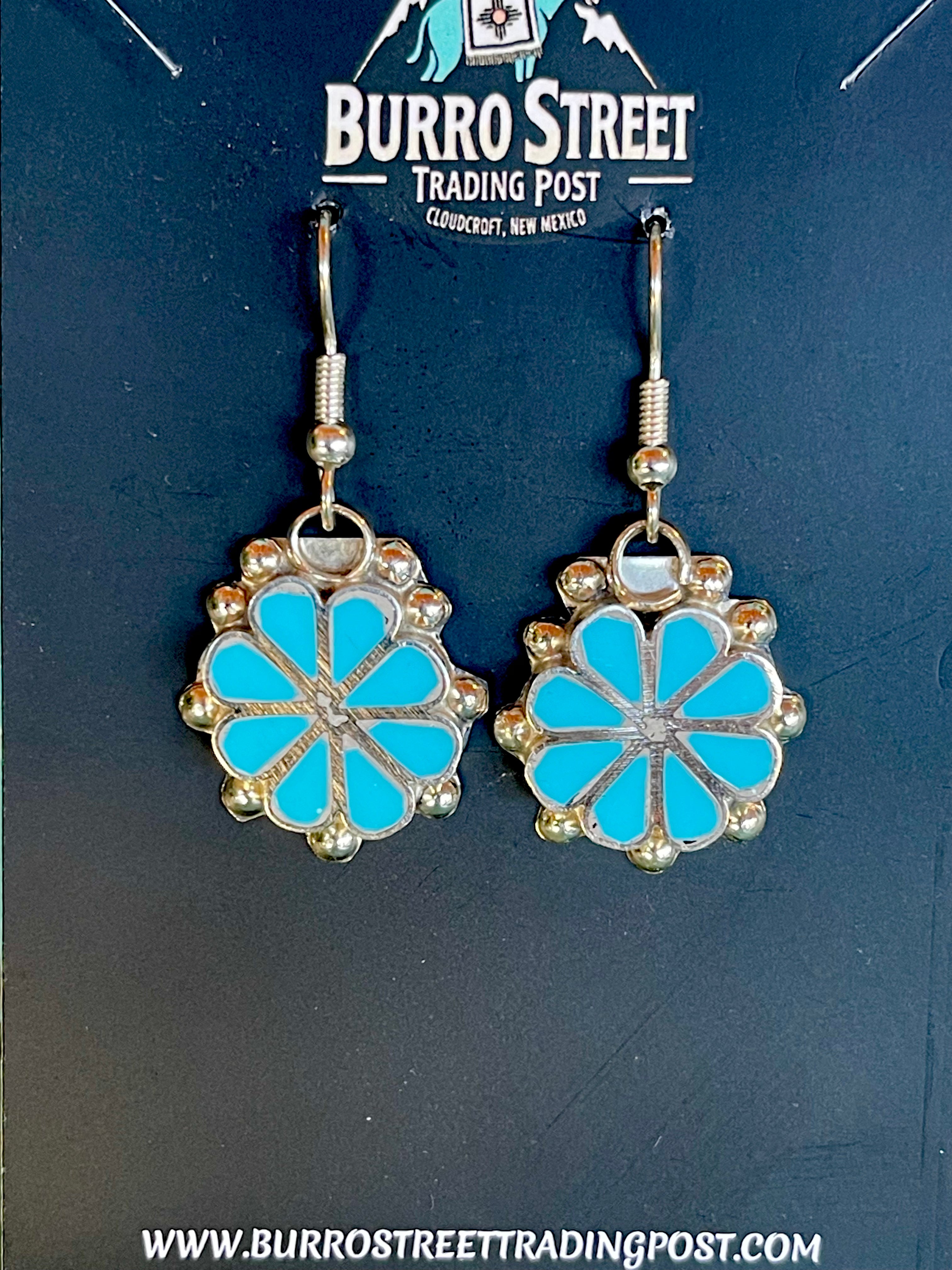 🔥CRAIG’S SMOKIN’ HOT STEAL🔥Sterling Silver Zuni  Handmade Sleeping Beauty Turquoise Earrings🔥