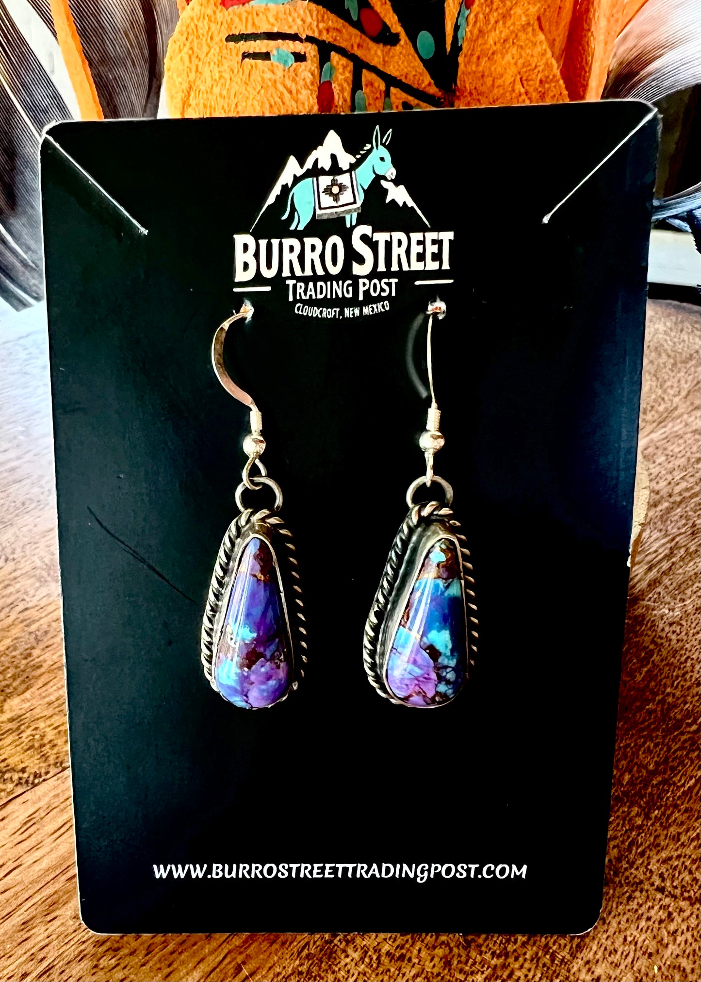 🔥CRAIGS SMOKIN’ HOT STEAL🔥 Sterling Silver Navajo Handmade Purple Dahlia Mojave Earrings🔥