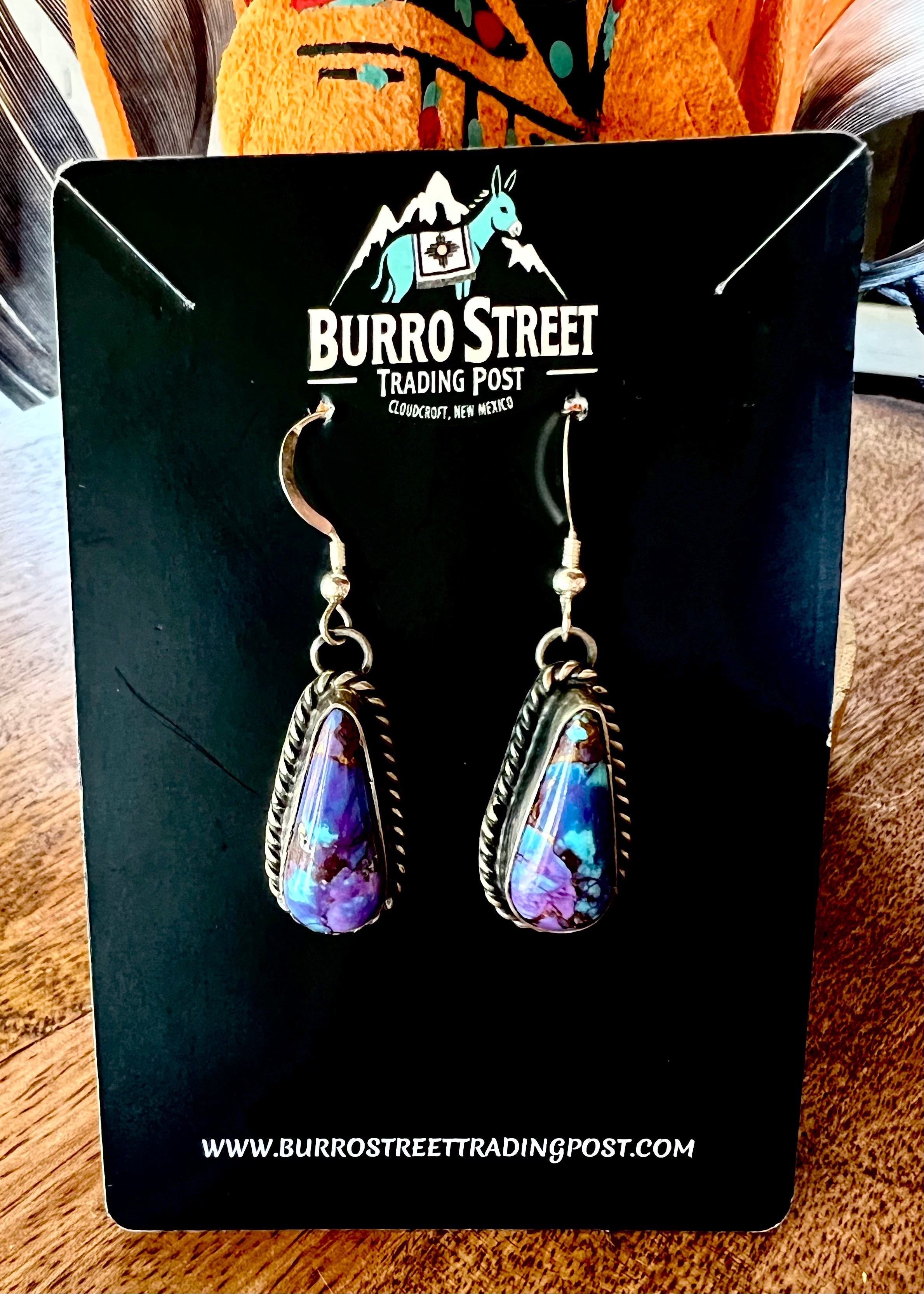 🔥CRAIGS SMOKIN’ HOT STEAL🔥 Sterling Silver Navajo Handmade Purple Dahlia Mojave Earrings🔥