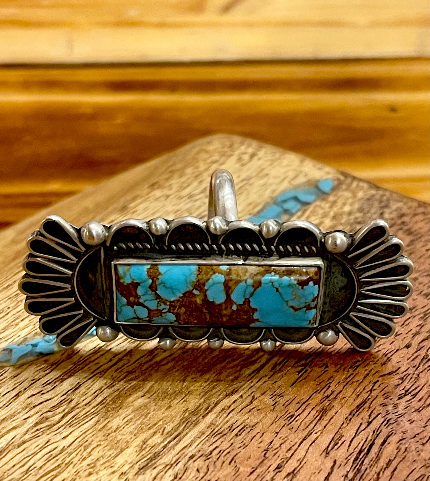 🔥CRAIGS SMOKIN’ HOT STEAL🔥Sterling Silver Navajo Handmade #8 Turquoise Adjustable Ring🔥