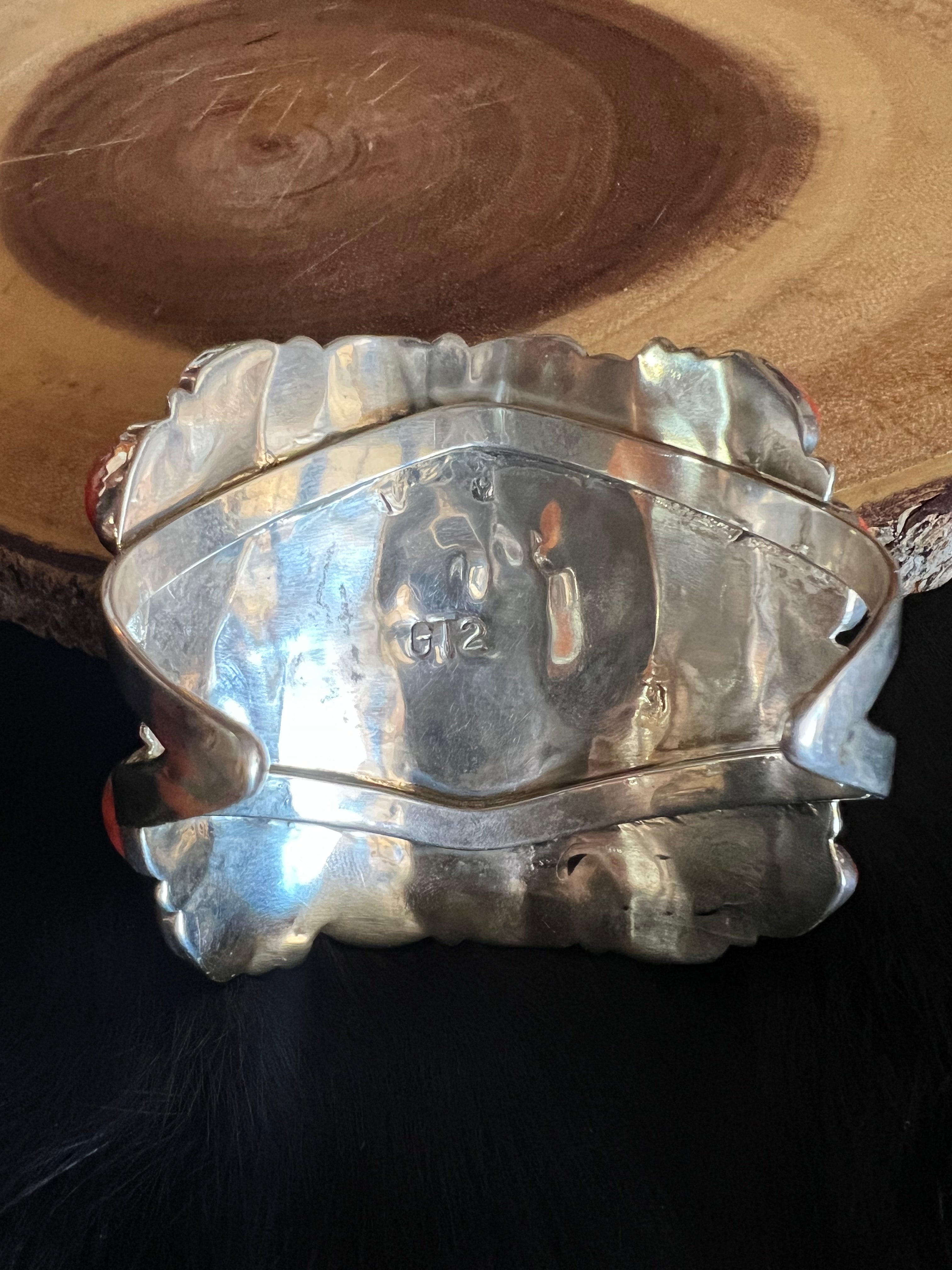 Vintage Navajo Apple Coral Cluster Cuff – 34 Cabochon Sterling Silver Bracelet | Cloudcroft NM