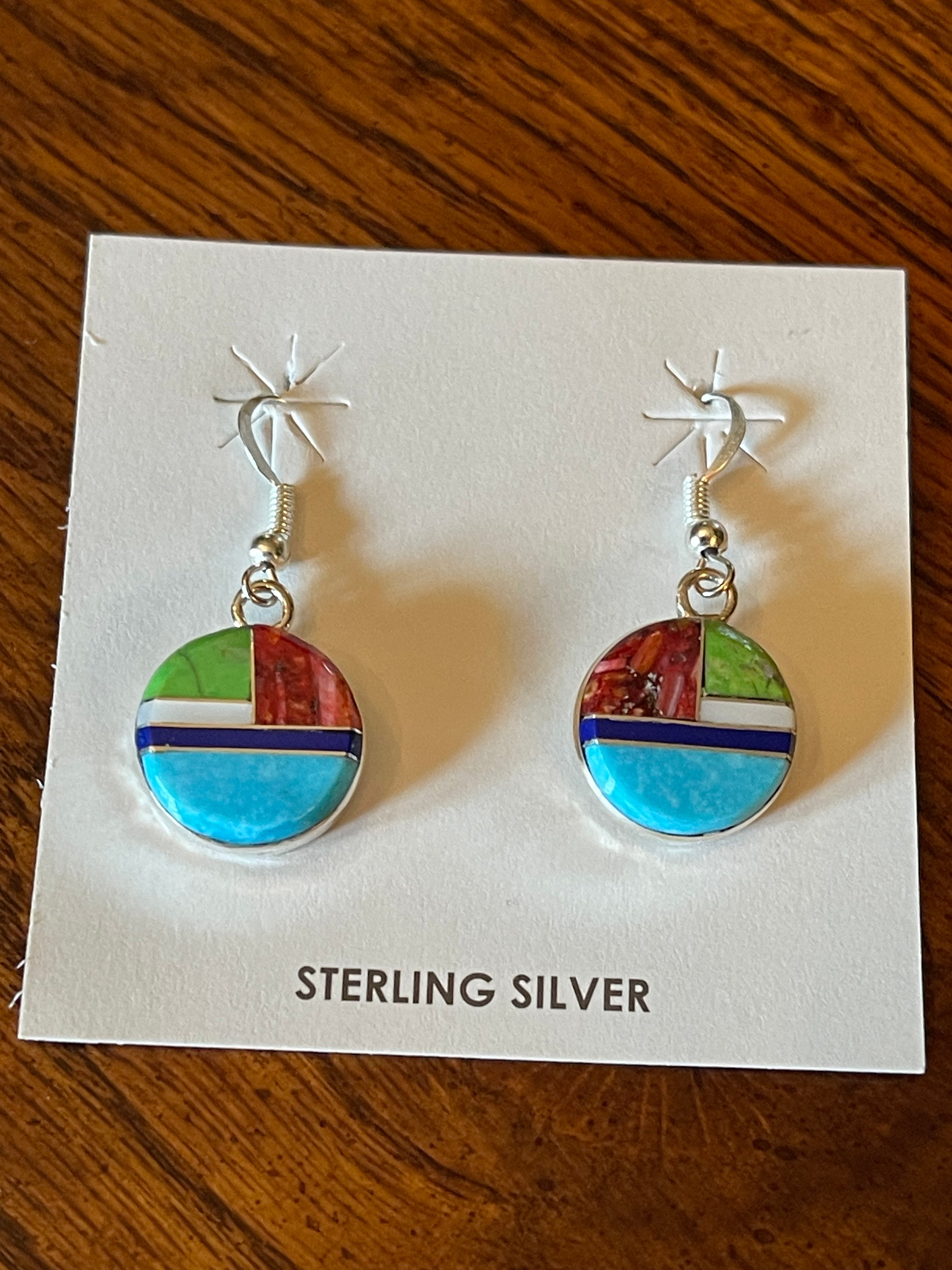 🔥CRAIG’S SMOKIN’ HOT STEAL🔥Sterling Silver Navajo Handmade Multi-stone Inlay Earrings🔥