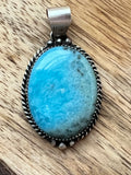 🔥CRAIG’S SMOKIN’ HOT STEAL🔥Sterling Silver Navajo Handmade Larimar Pendant (Pendant only)🔥