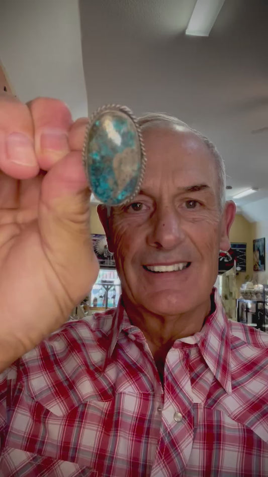 🔥CRAIG’S SMOKIN’ HOT STEAL🔥Sterling Silver Navajo Handmade Kingman Turquoise Ring - Size 7🔥
